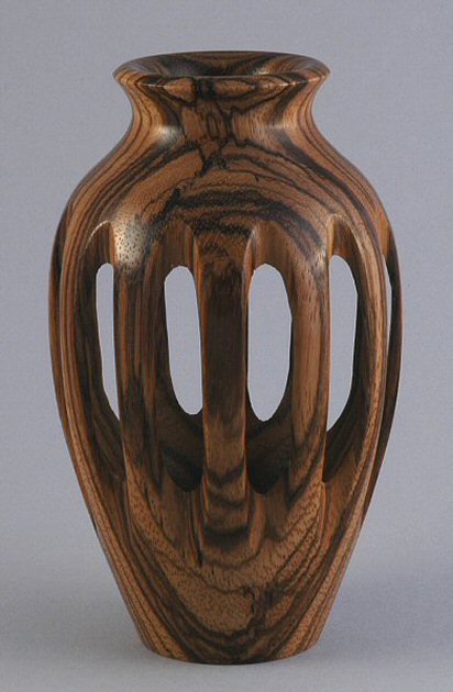 Fluted Zebrawood Vase